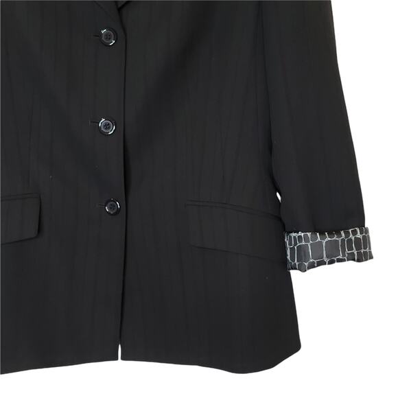 Le Suit Classic Single Breast Stripe Jacket Blazer, 12 - Picture 4 of 9